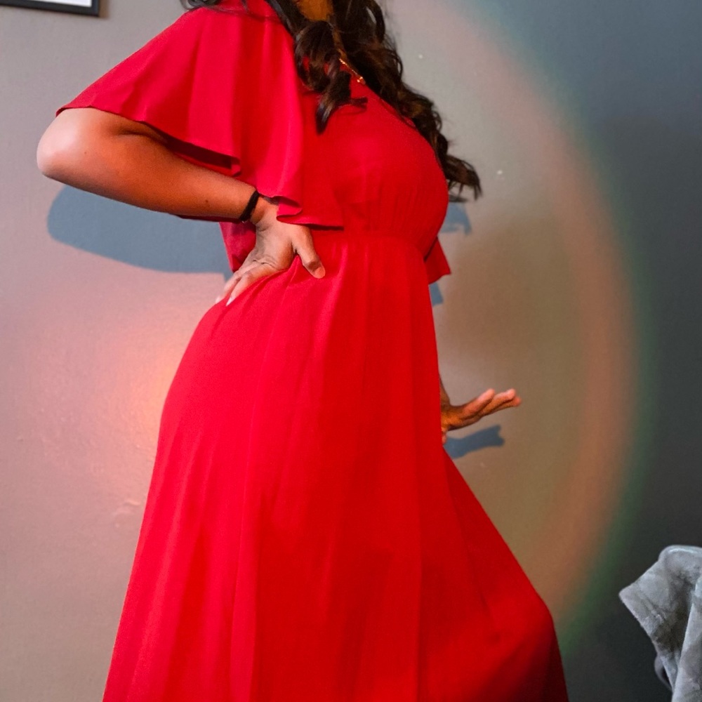 Red long dress